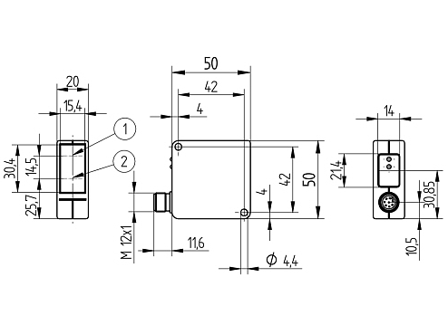 威格勒YP05P系列激光測(cè)距傳感器尺寸規(guī)格