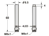 電感式接近傳感器接插件尺寸圖Φ6.5系列