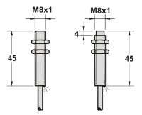 電感式接近傳感器M8系列黃銅鍍鎳尺寸圖