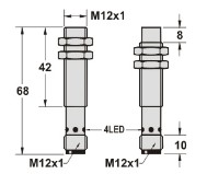 電感式接近傳感器M12系列接插件尺寸圖