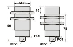 電感式接近傳感器接插件M30系列尺寸圖