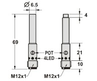 電容式接近傳感器尺寸圖Φ6.5系列接插件