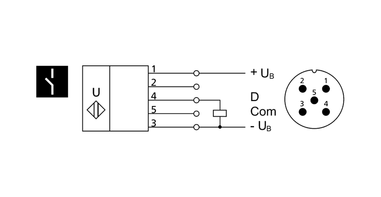 檢測(cè)距離1300mm超聲波傳感器crm+130DTCE接線(xiàn)圖